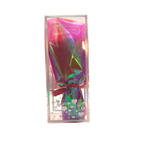 Artificial Soap Flower Bouquet in Clear Holographic Gift Box – Red & White Theme