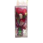 Artificial Soap Flower Bouquet in Clear Holographic Gift Box – Red & White Theme