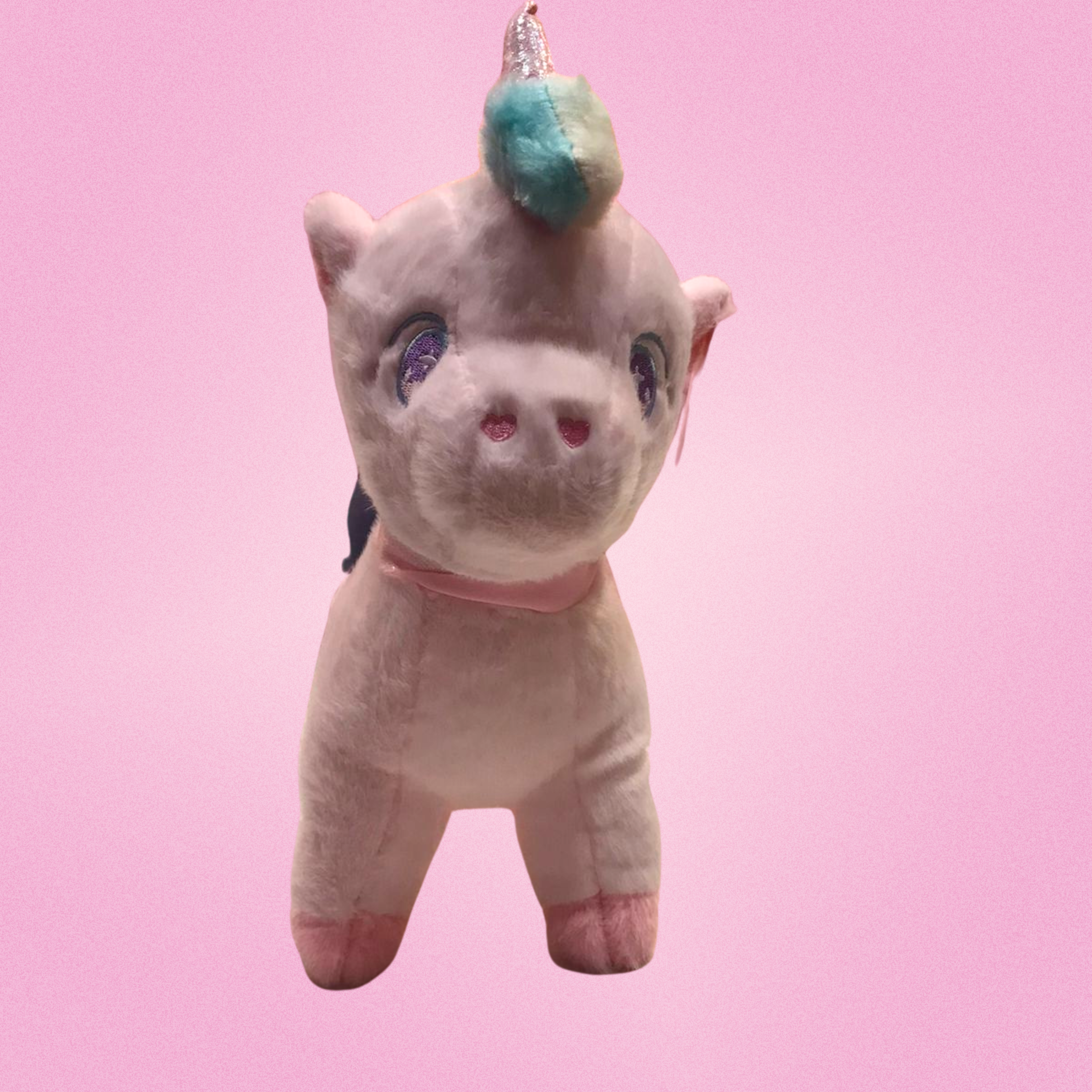 Soft Pastel Unicorn Plush Toy with Glittery Horn and Hooves Secondary image