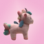 Soft Pastel Unicorn Plush Toy with Glittery Horn and Hooves